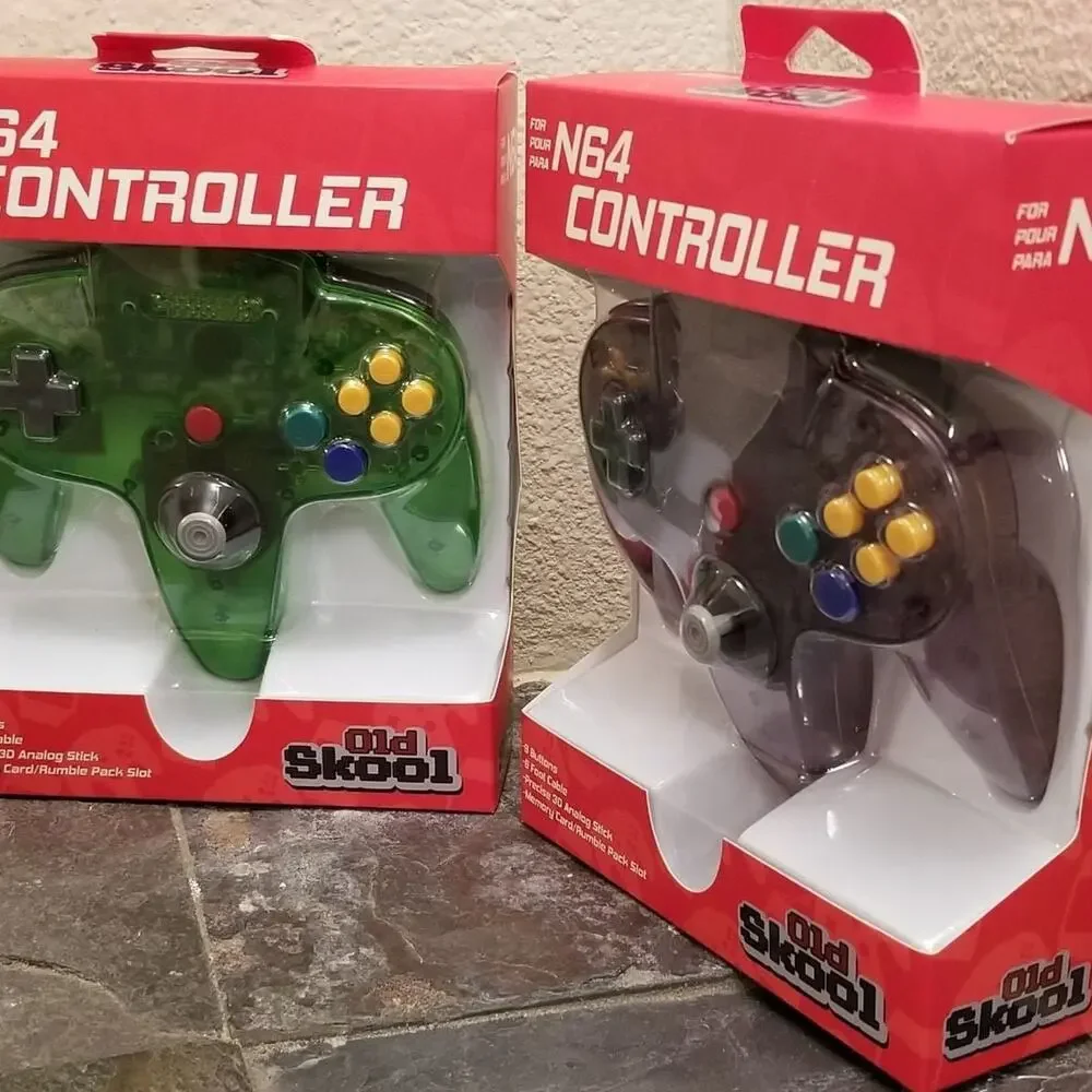 2 N64 Controllers - Jungle Green & Atomic Purple (NEW) - Nintendo64 - Funtastic